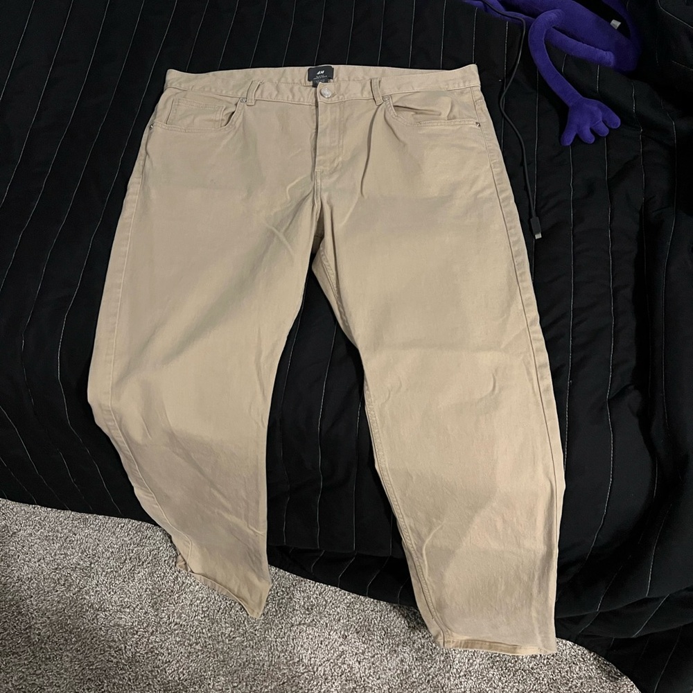 H&M Khaki Slim Fit Trousers
